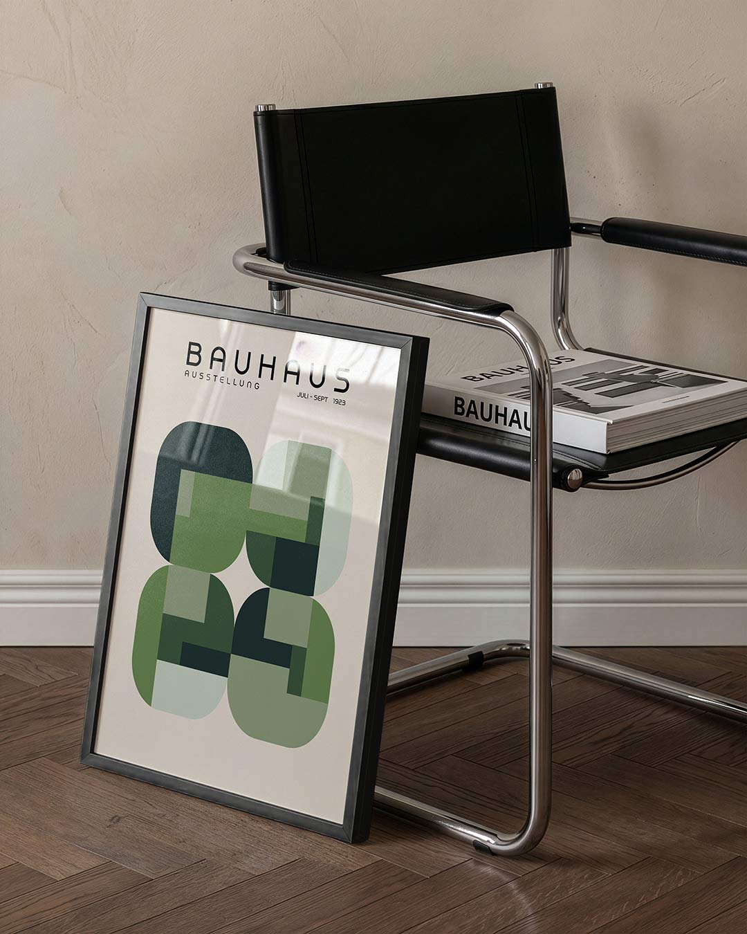Vormritme en kleur – staande Bauhaus poster voor aan de muur