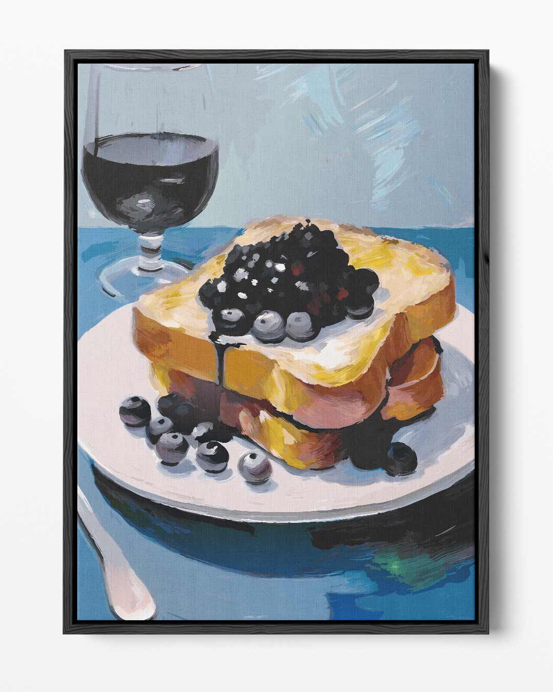 Ontbijt Moment Kleurige Schilderij – portret kunstwerk als wanddecoratie