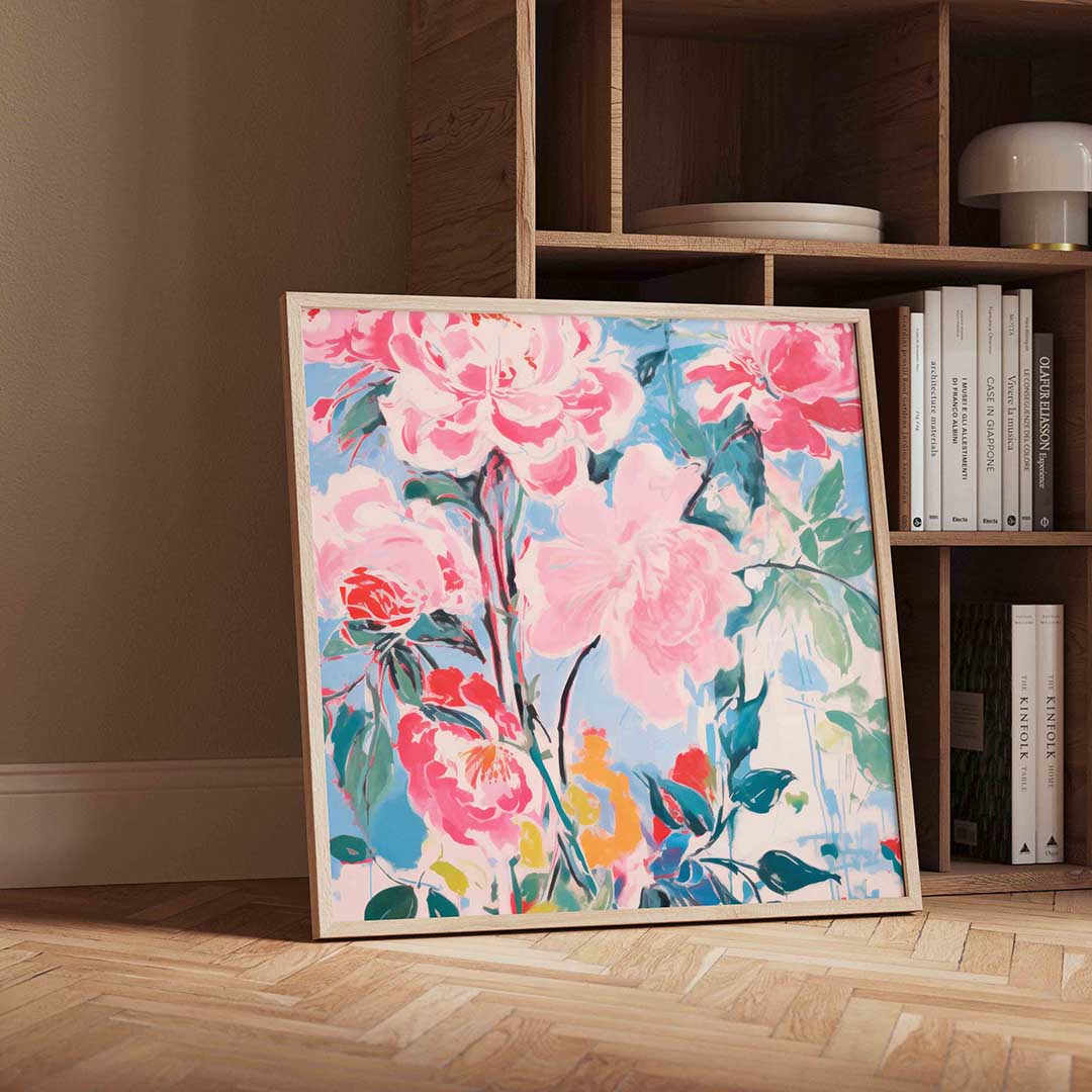 Bloemenpracht – geïllustreerde wandkunst als vierkante poster