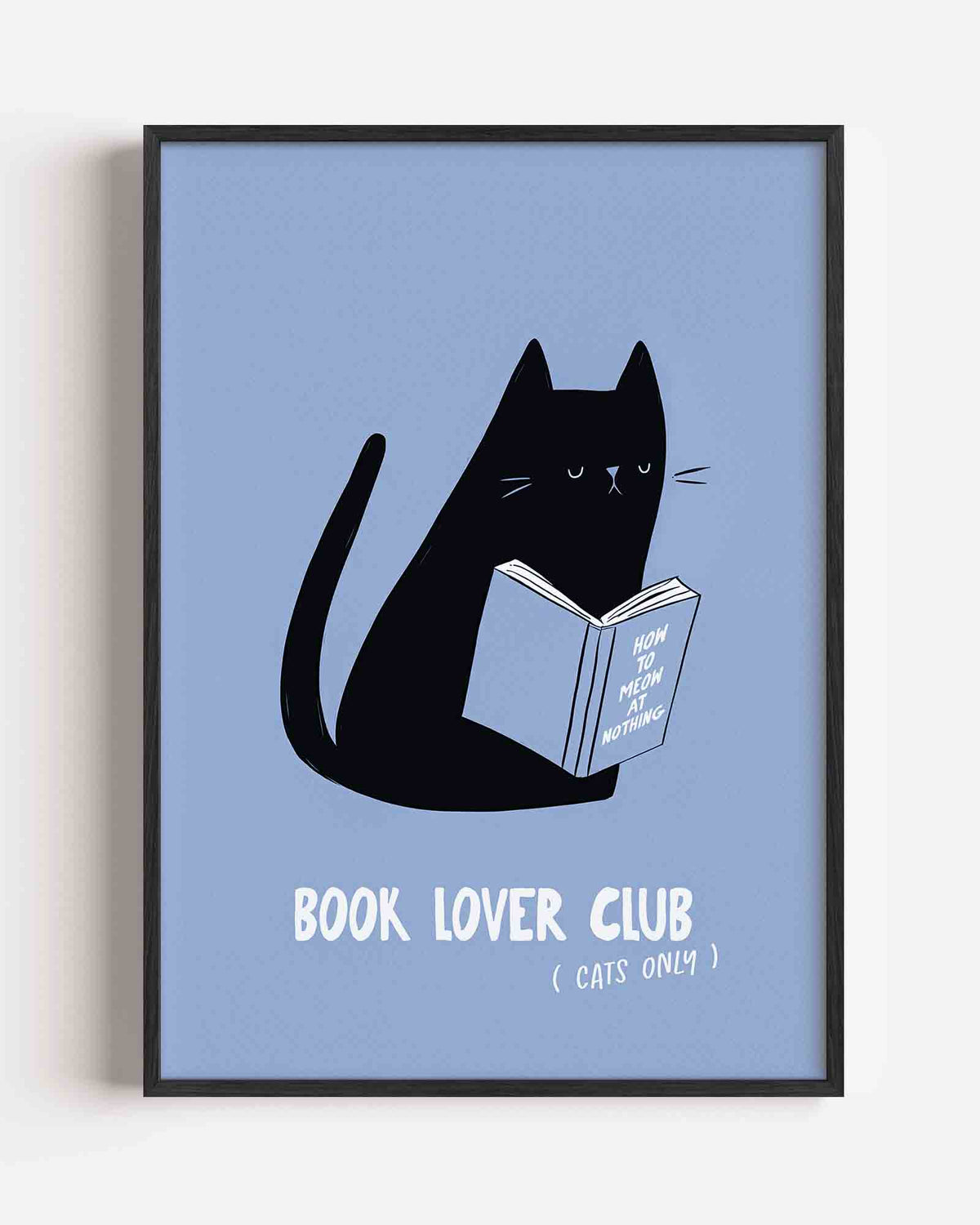 Kat met boek – hedendaagse illustratie portret poster als wanddecoratie