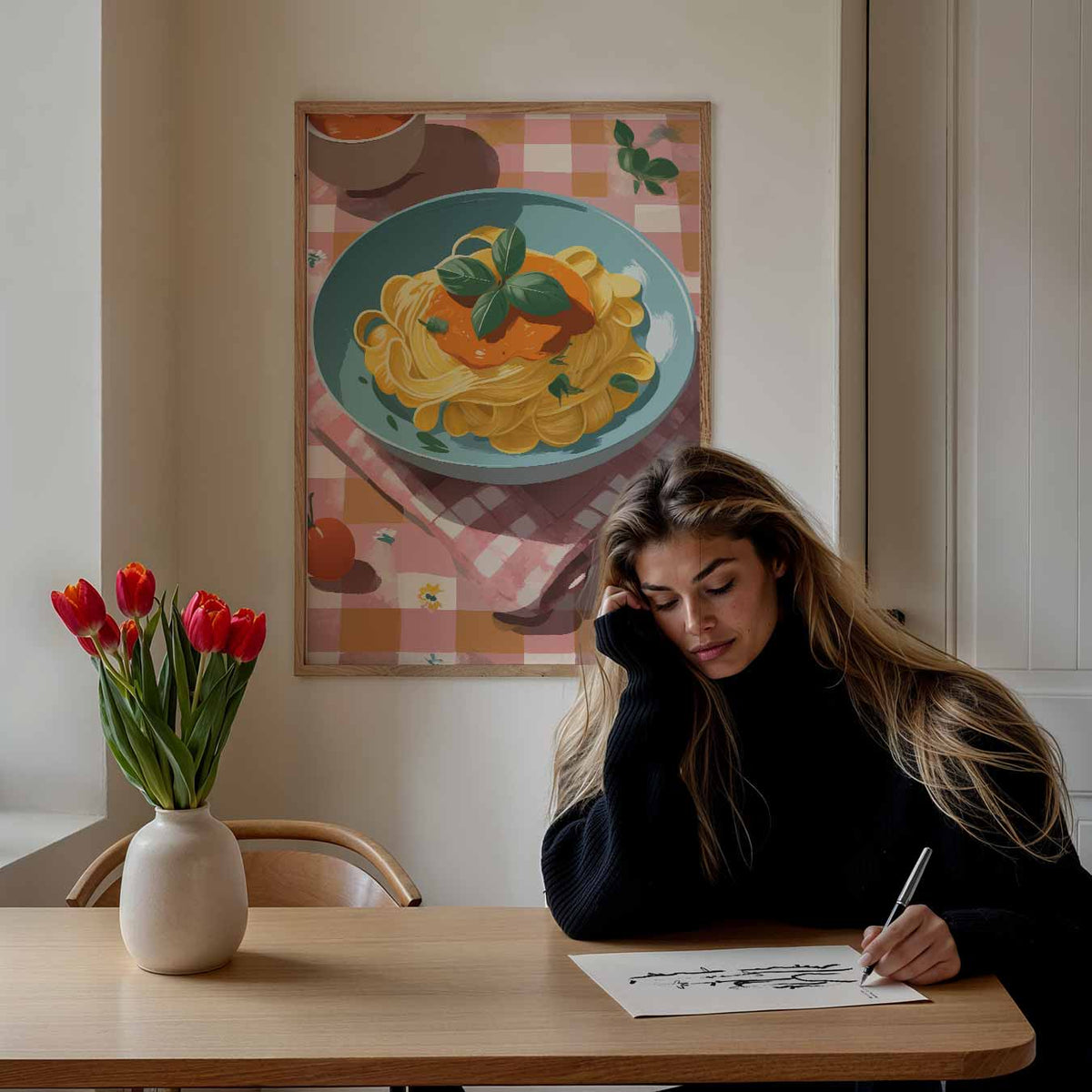 Italiaanse Pastavibes – keuken poster als sfeervolle staande wanddecoratie