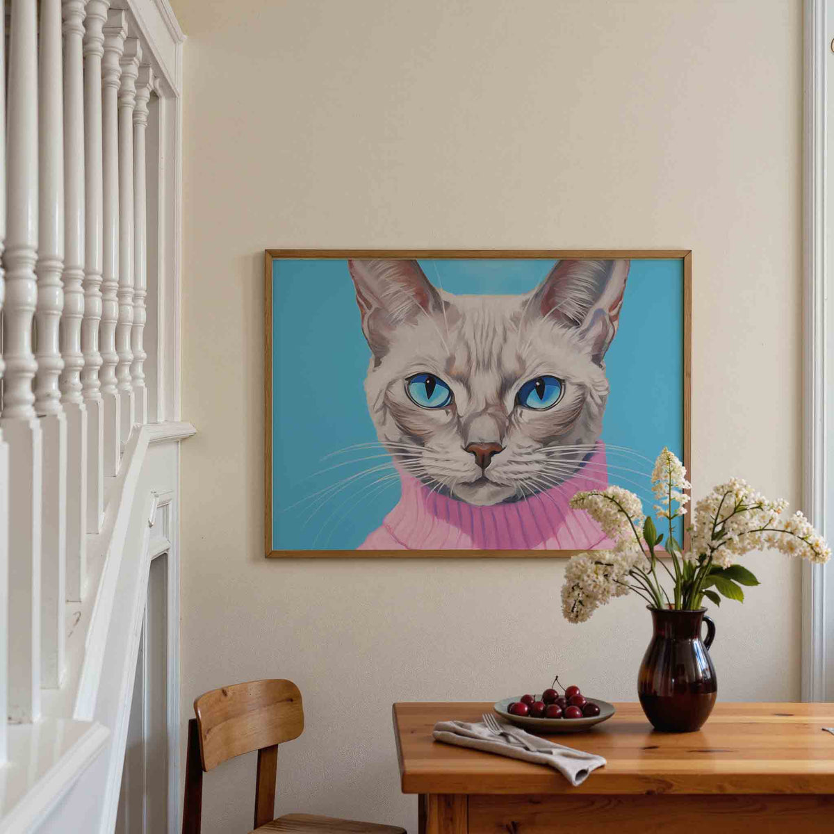 Kat met blauwe ogen – dieren poster in liggend formaat