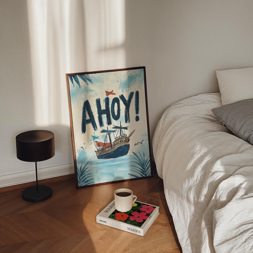 Avontuurlijke Schip Ahoy – kinderposter in staand formaat