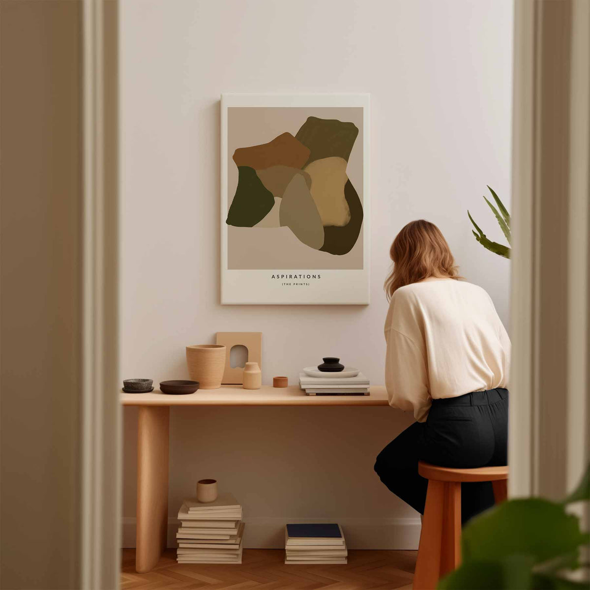 Abstracte Droomlandschappen Print – modern portret kunstwerk van WallArtistic