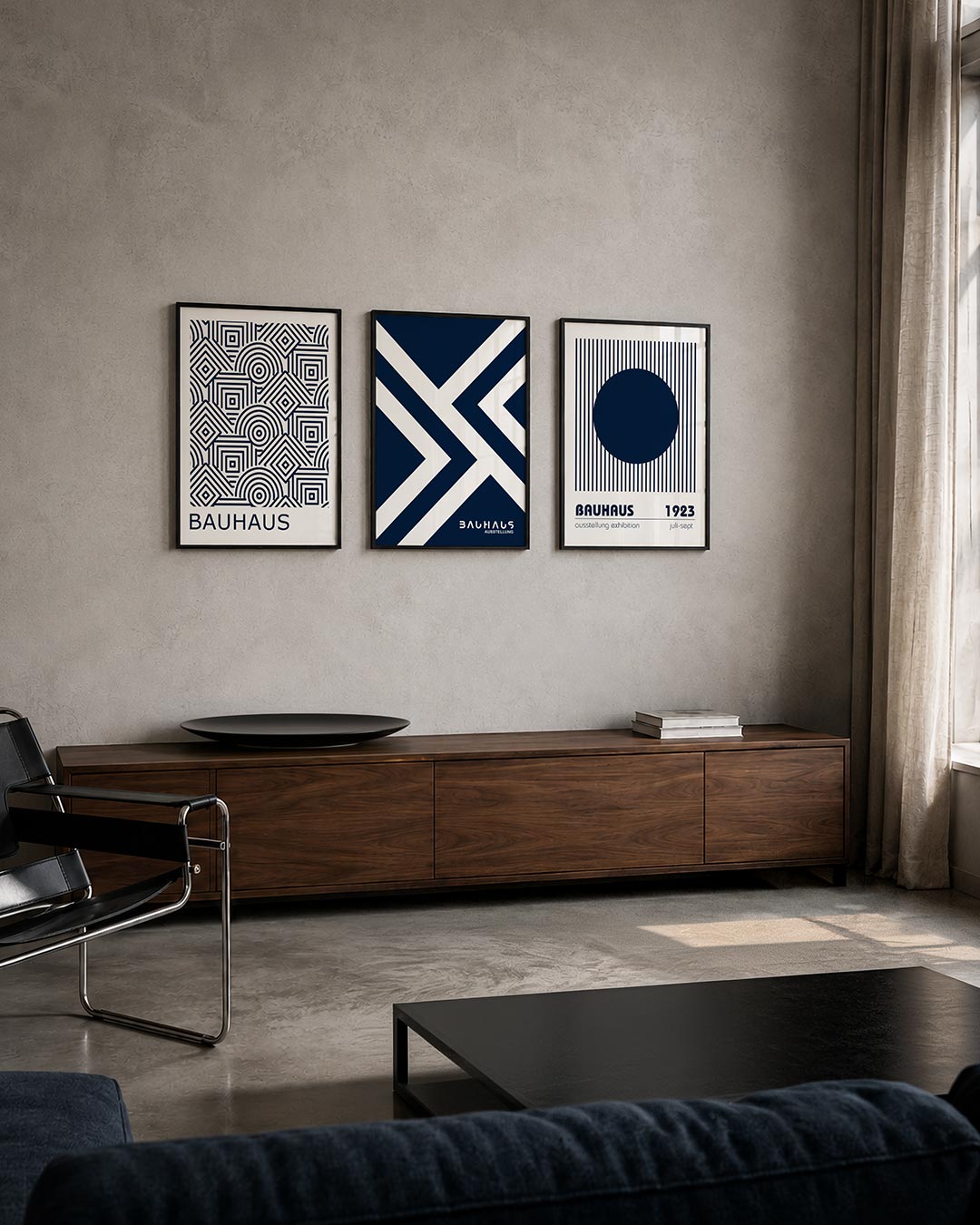 Lijnen en patronen posterset – tweede productweergave – deze posterset in drie delen toont een dynamisch lijnenspel met