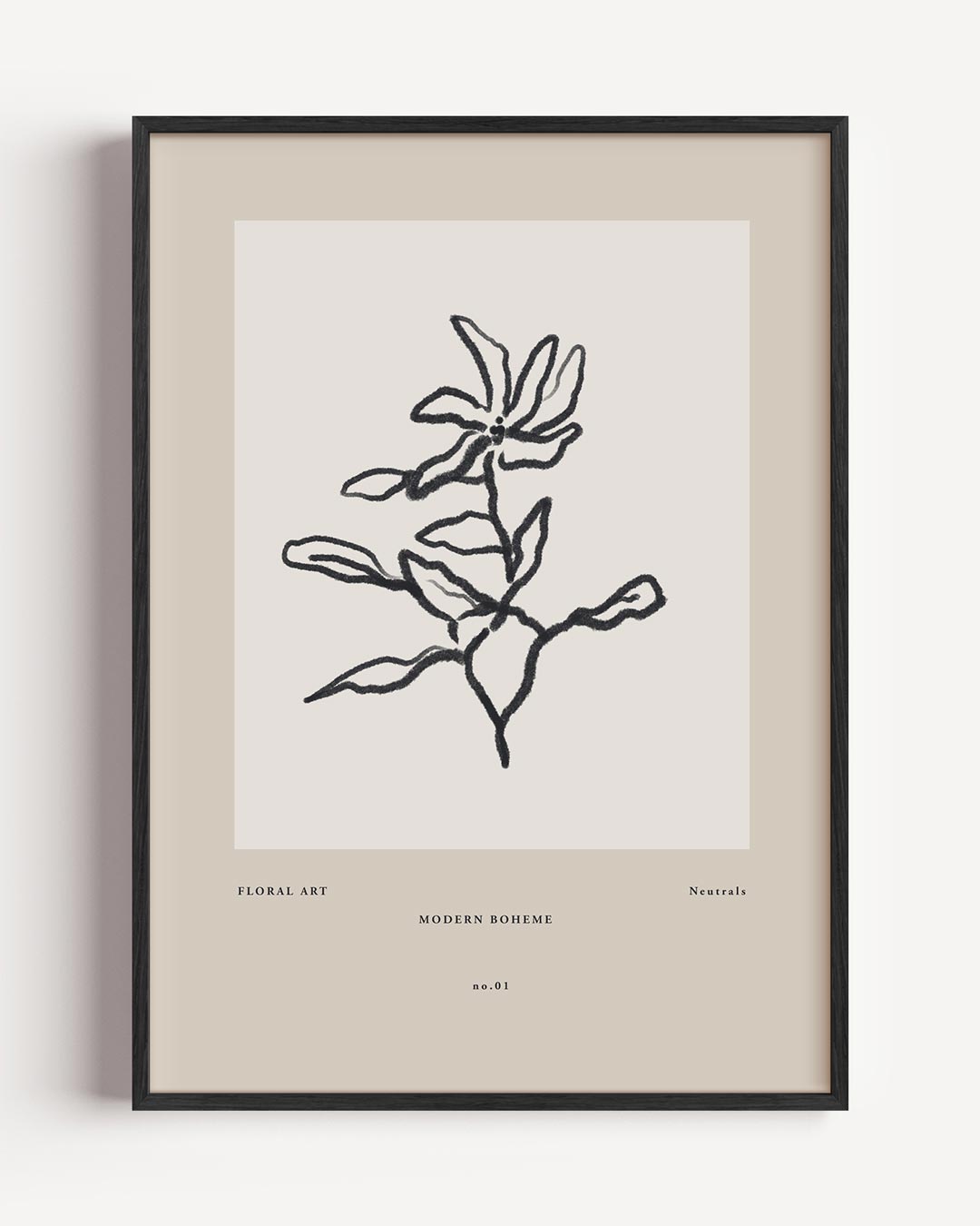 Moderne Boheme Bloemenposter – boheme portret poster als wanddecoratie