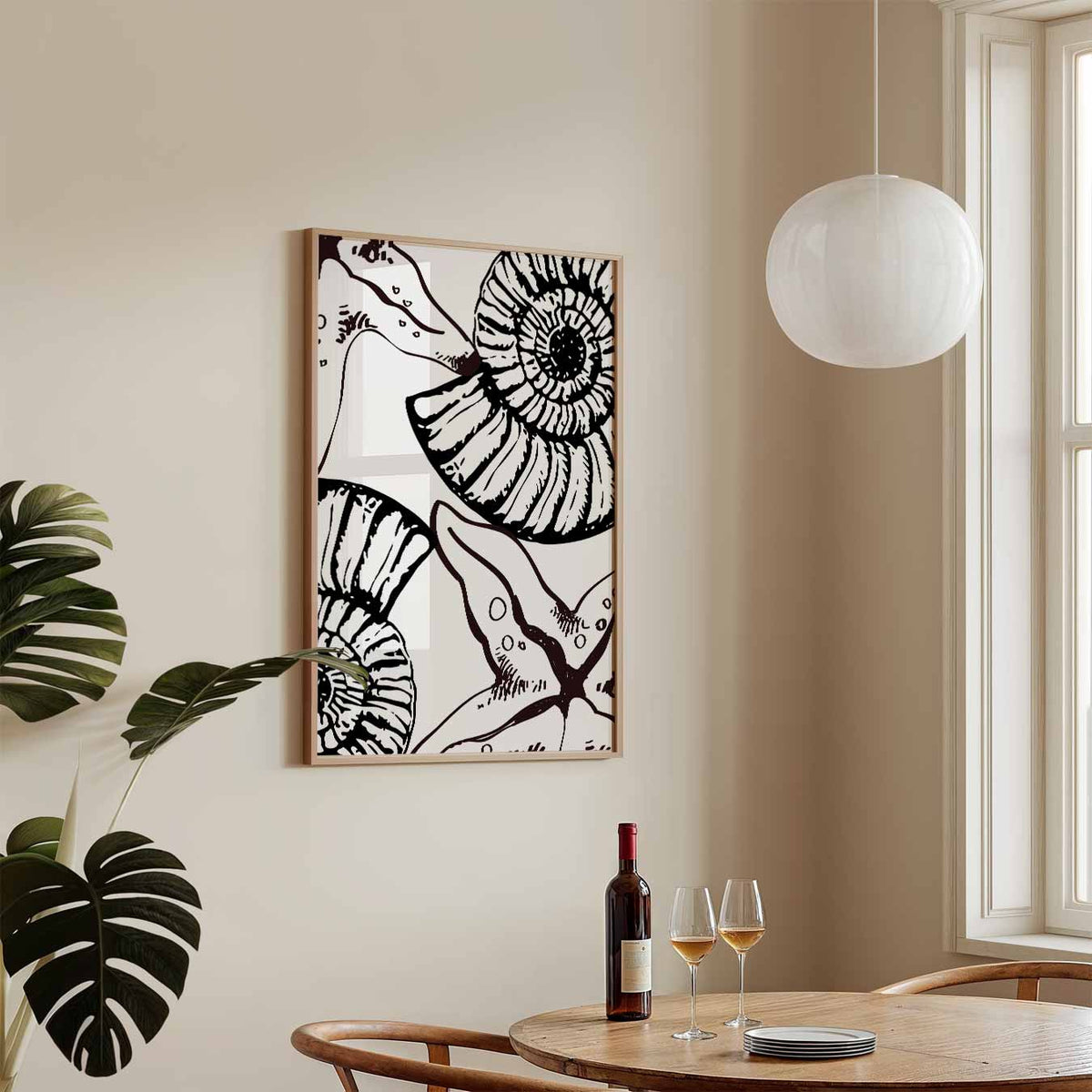 Zeedieren Illustratie – zeedieren poster in staand formaat
