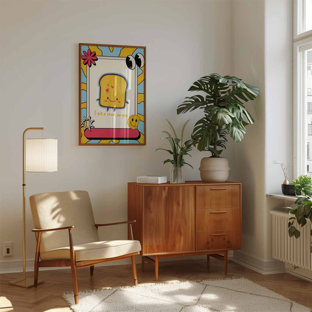 Schattige Toast – staande muurposter met zomerse uitstraling