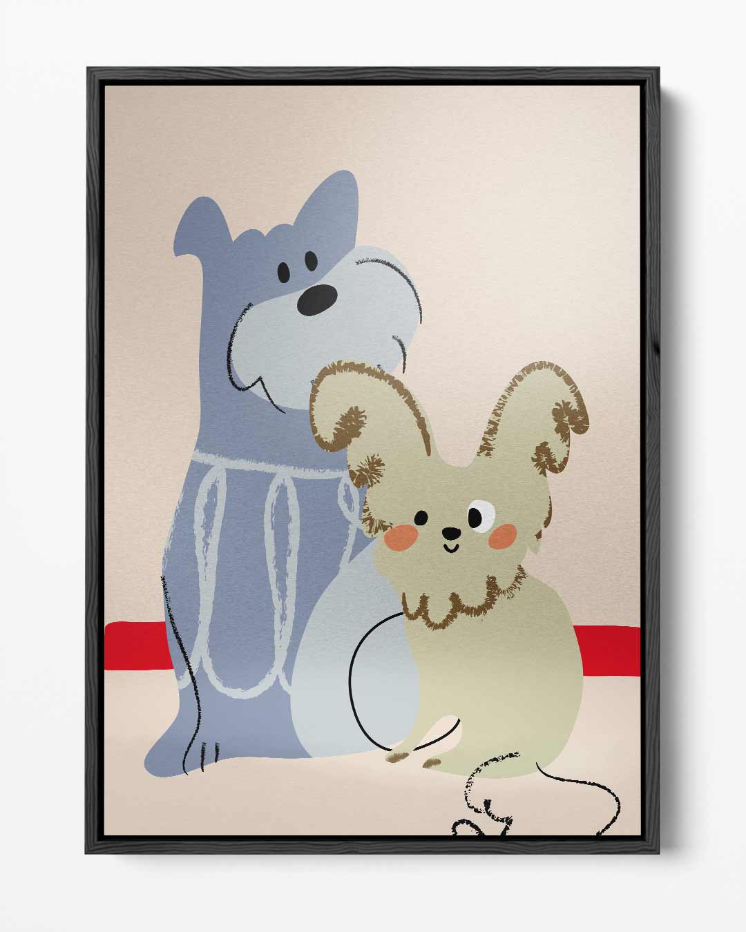 Dierenvrienden Illustratie – portret kunstwerk als wanddecoratie