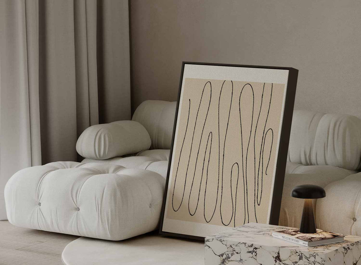 Zachte Lijnen Abstract – staande wandkunst voor woonkamer of interieur