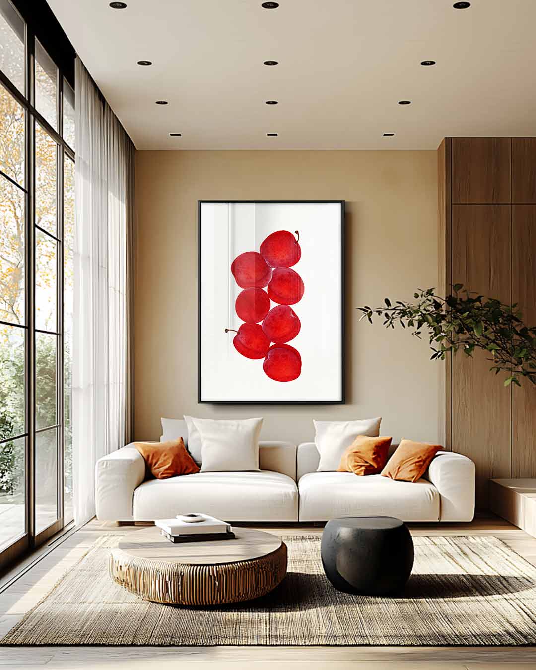 Vrolijke Rode Appels – staand kunstwerk voor modern interieur