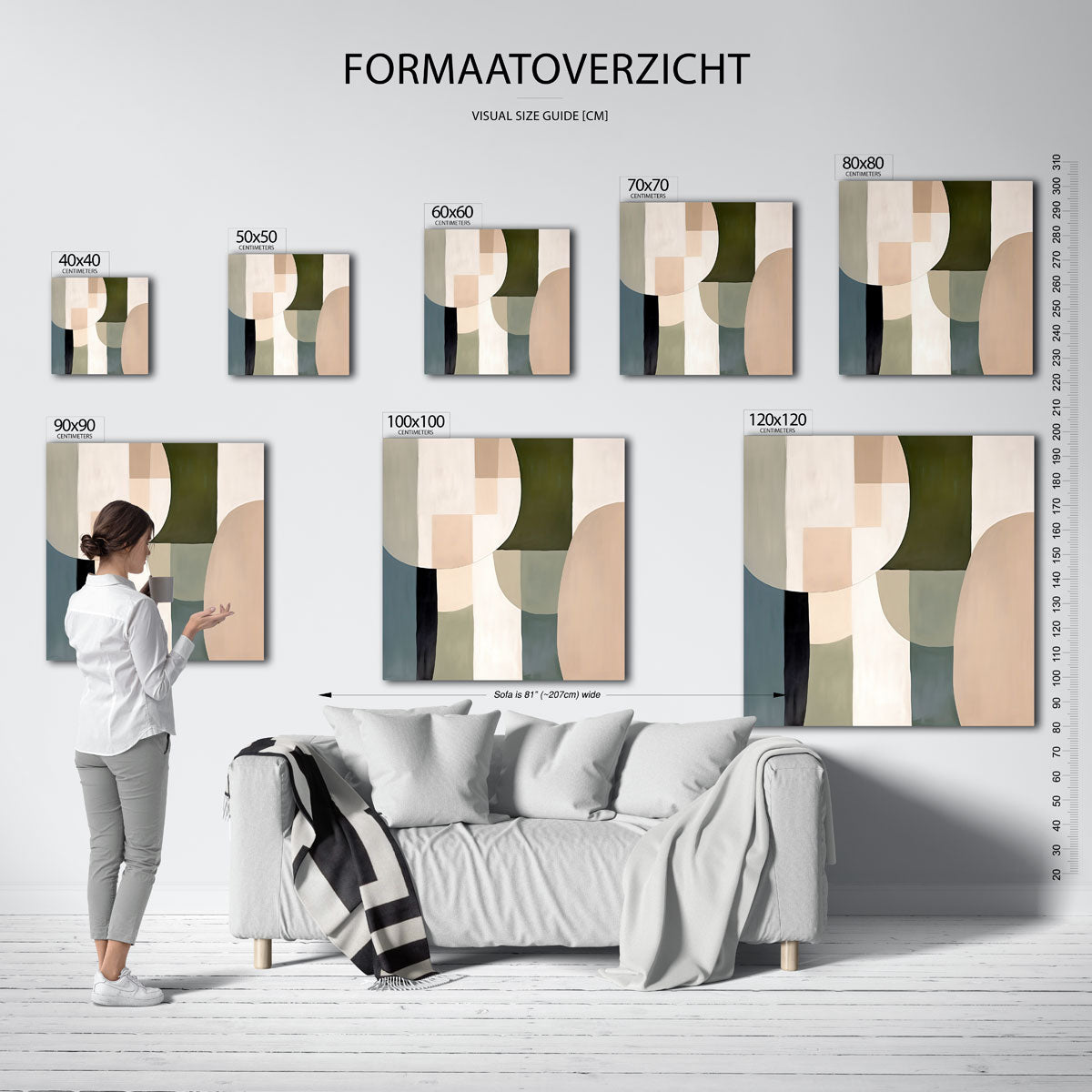 Abstracte vormen – vierkante muurposter met abstracte vormen