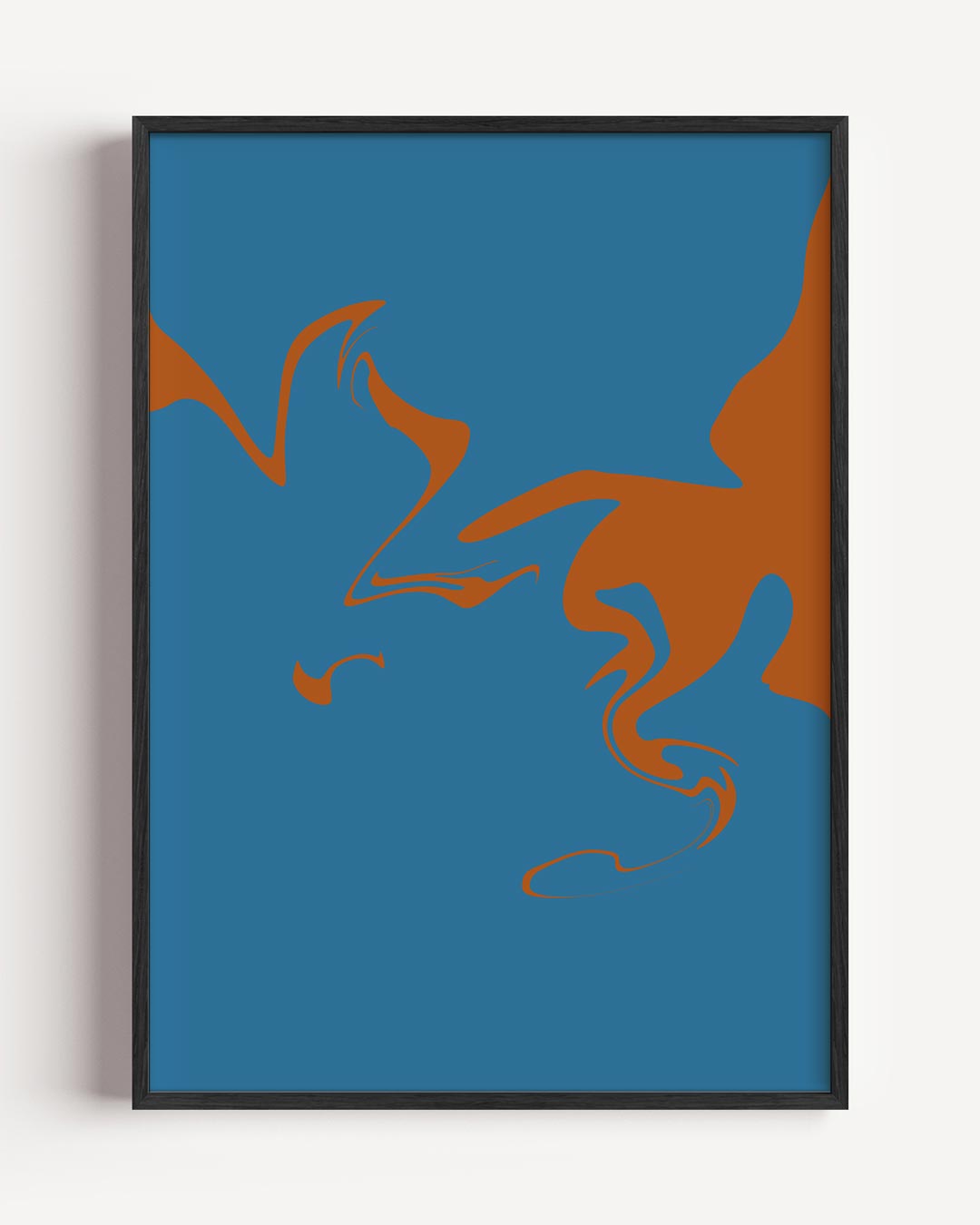 Abstracte Blauwe Vortex – kleurrijke abstracte portret poster als wanddecoratie