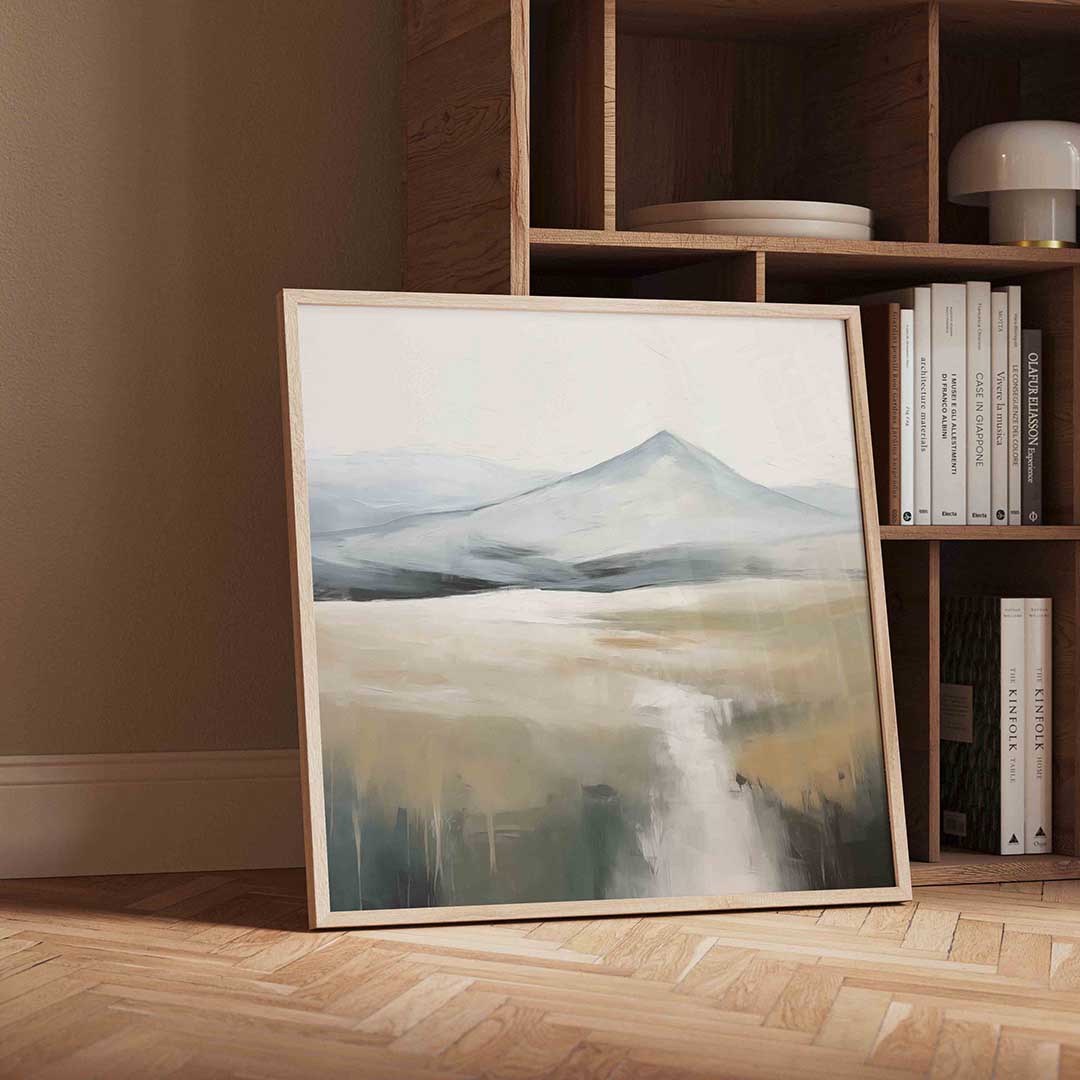 Berglandschap – moderne wandkunst met kleur en vormen als poster