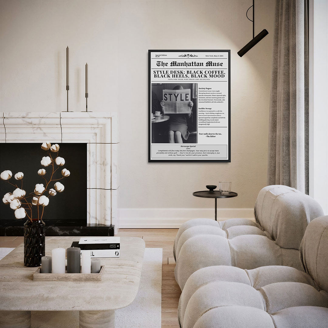 Krantensfeer – staand wanddecoratie kunstwerk
