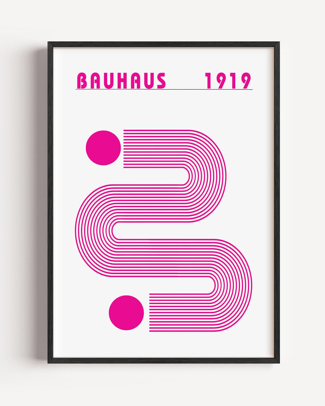 Lijnen en cirkel – staande Bauhaus poster als wanddecoratie