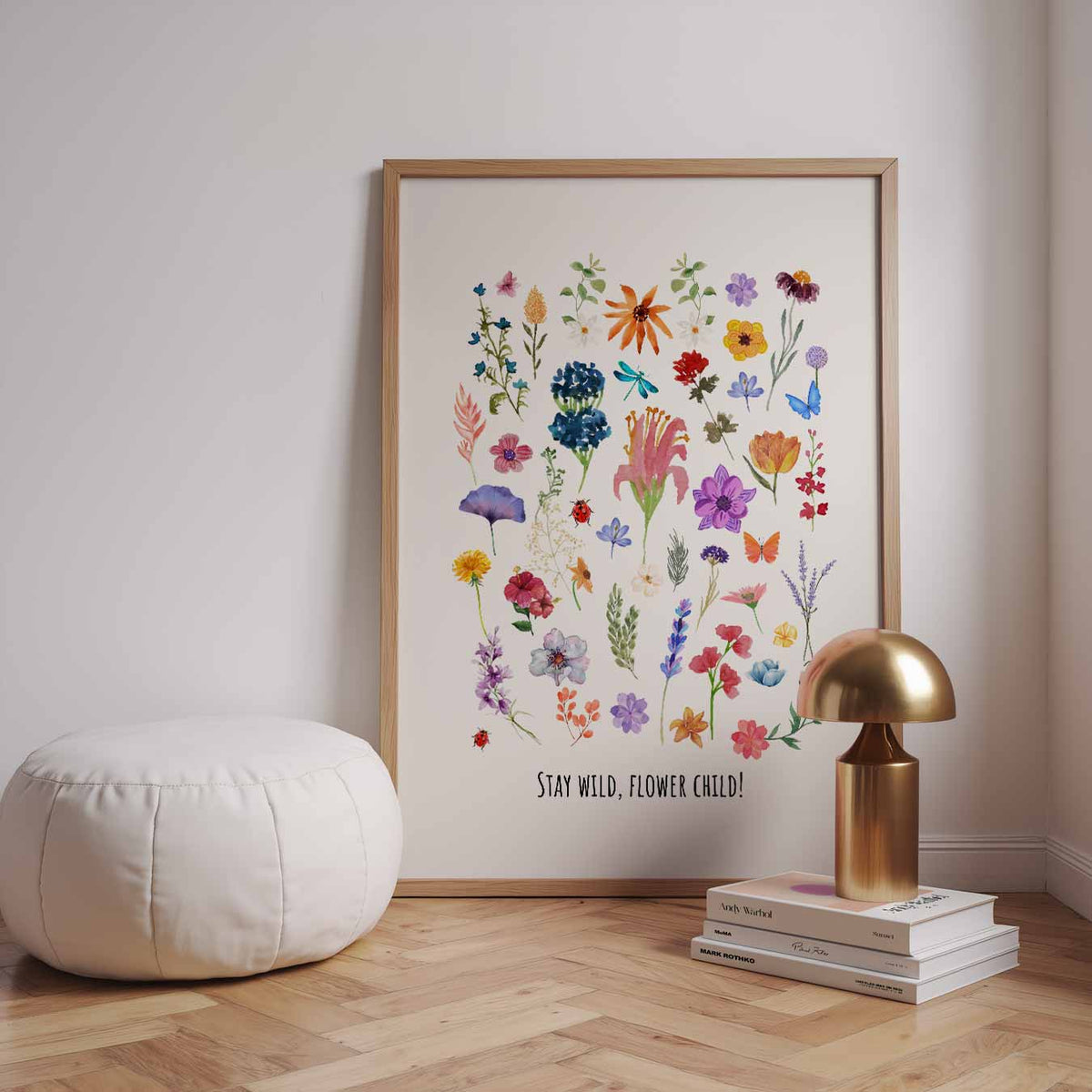 Bloemenpracht – speelse wandkunst als portret kinderposter
