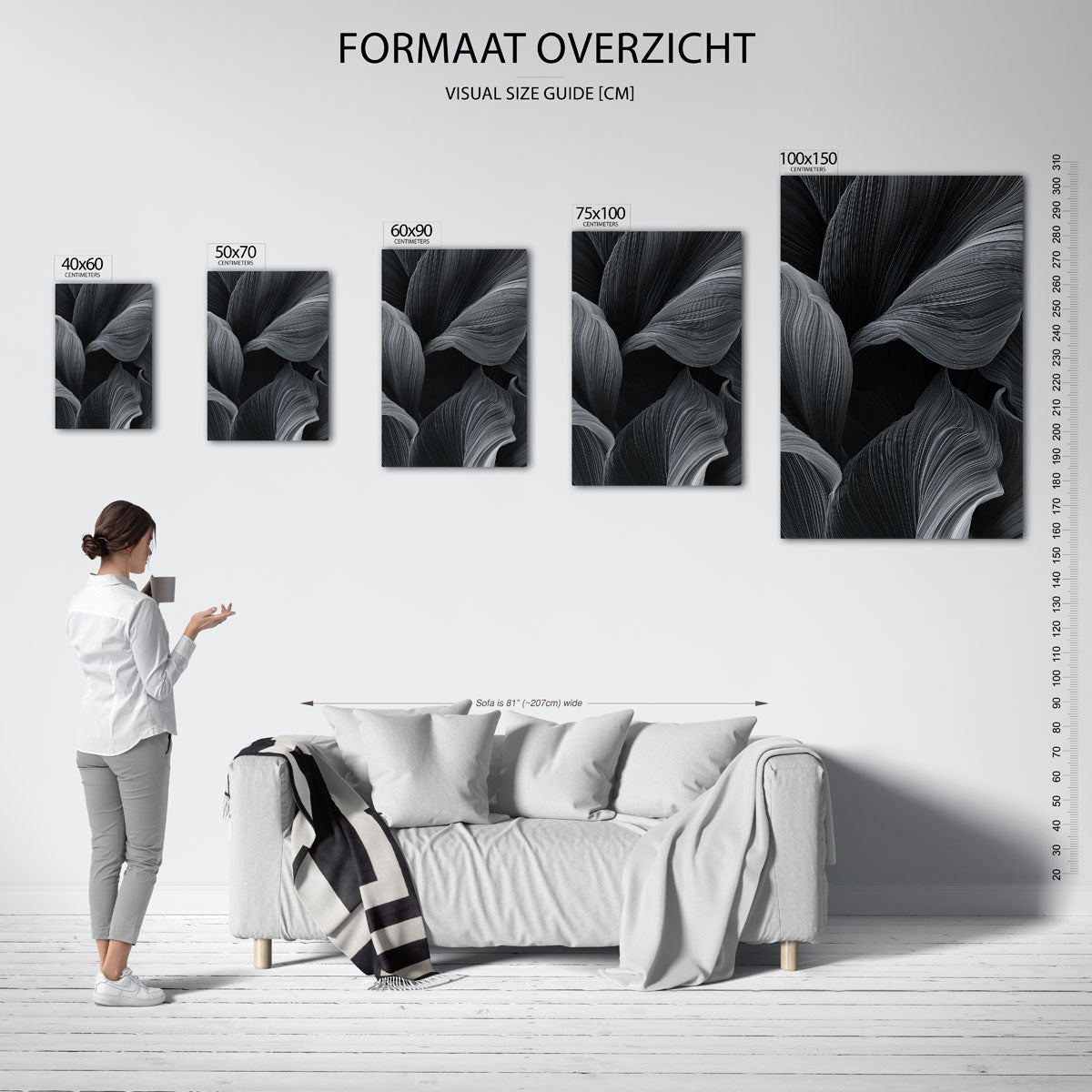 Organische lijnstructuren – staande wanddecoratie van WallArtistic
