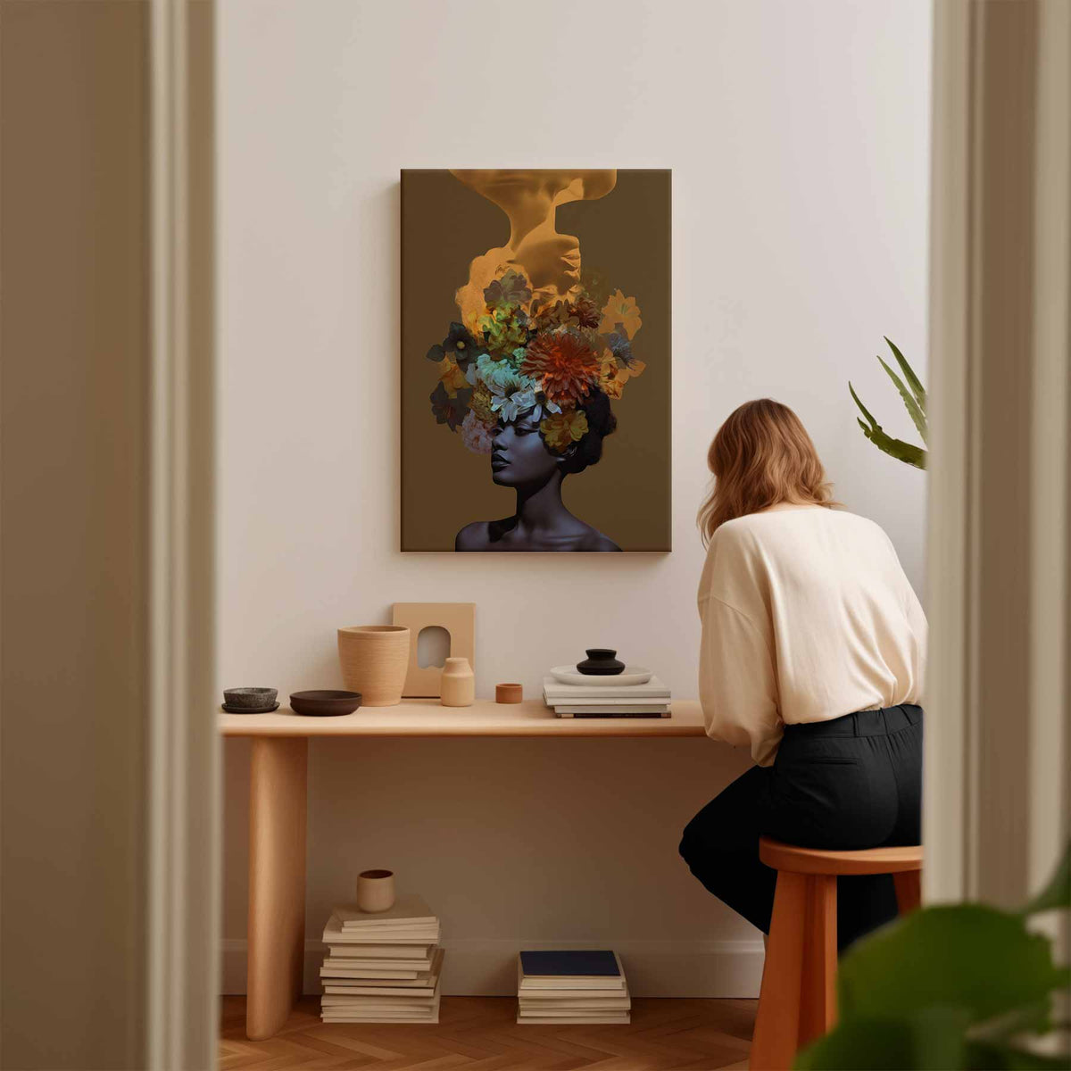 Bloemendroom Portret – plexiglas kunstwerk als wanddecoratie
