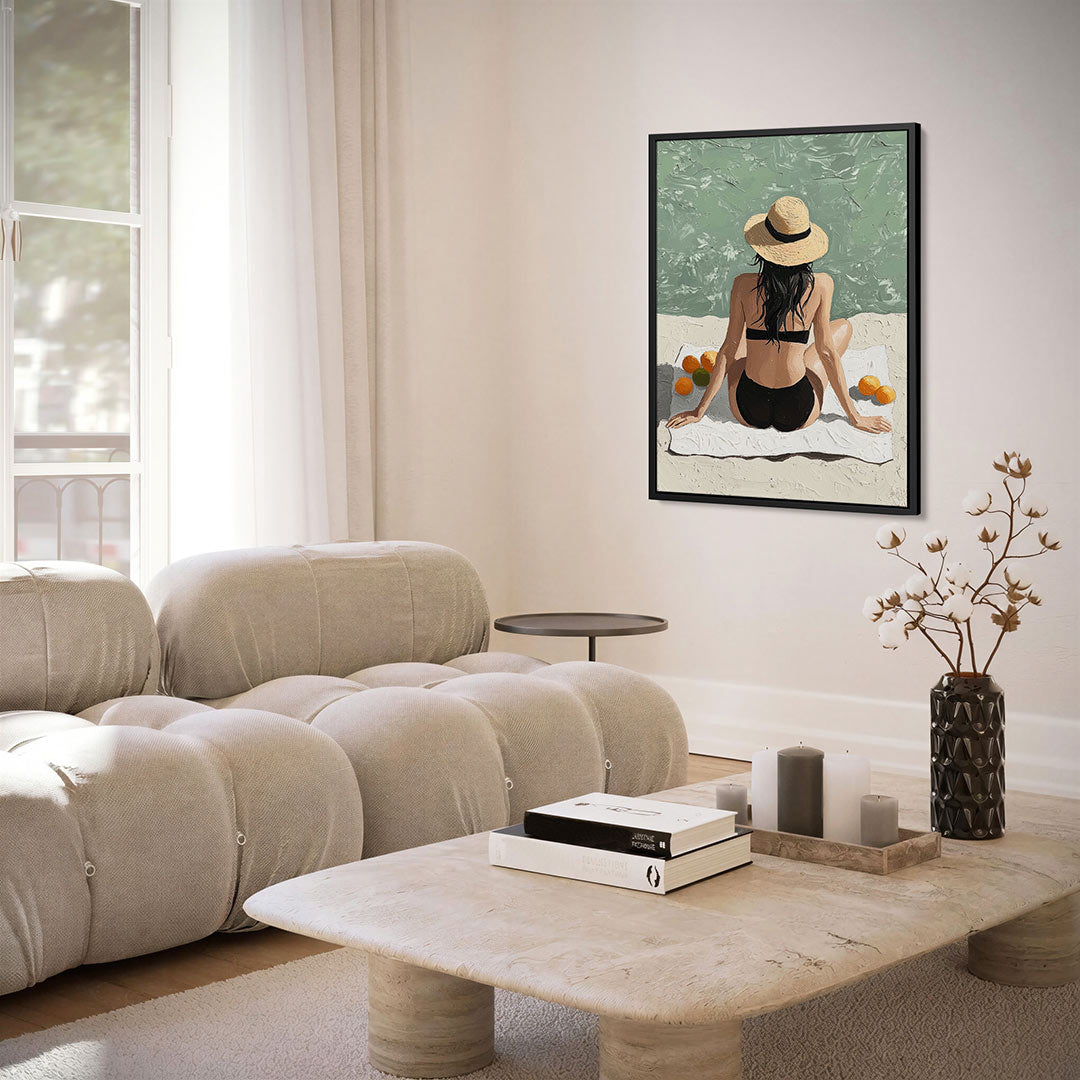 Zomers strandtafereel – staand wanddecoratie kunstwerk