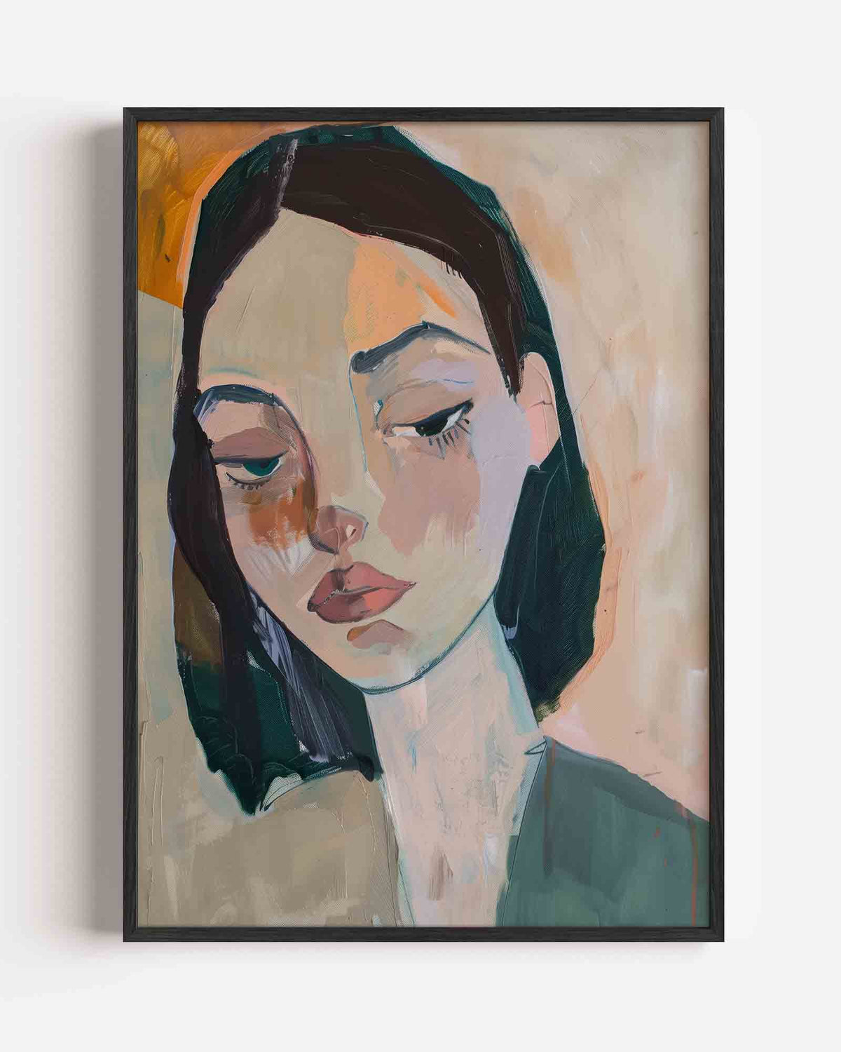 Vrouwelijk portret – hedendaagse illustratie portret poster als wanddecoratie