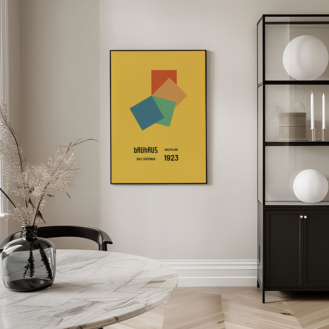 Vormen en kleurvlakken – geometrische Bauhaus poster in staand formaat