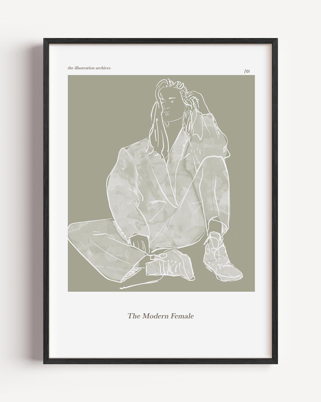 Moderne Vrouwelijke Illustratie – vrouwelijk portret poster als wanddecoratie