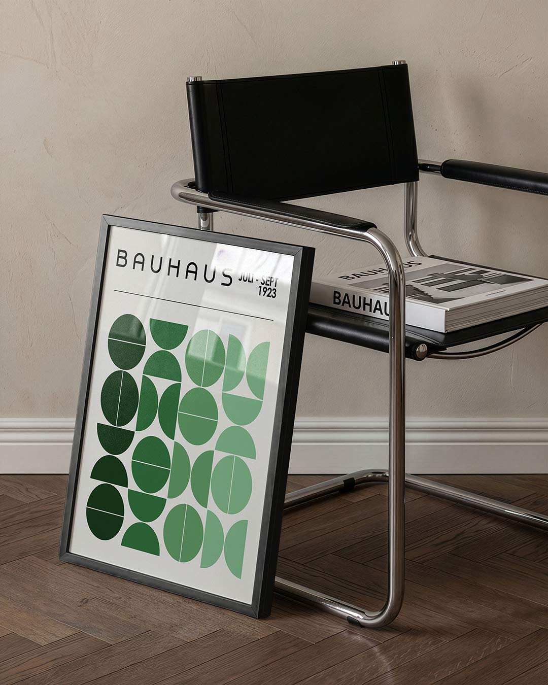Vormritme en kleur – staande Bauhaus poster voor aan de muur