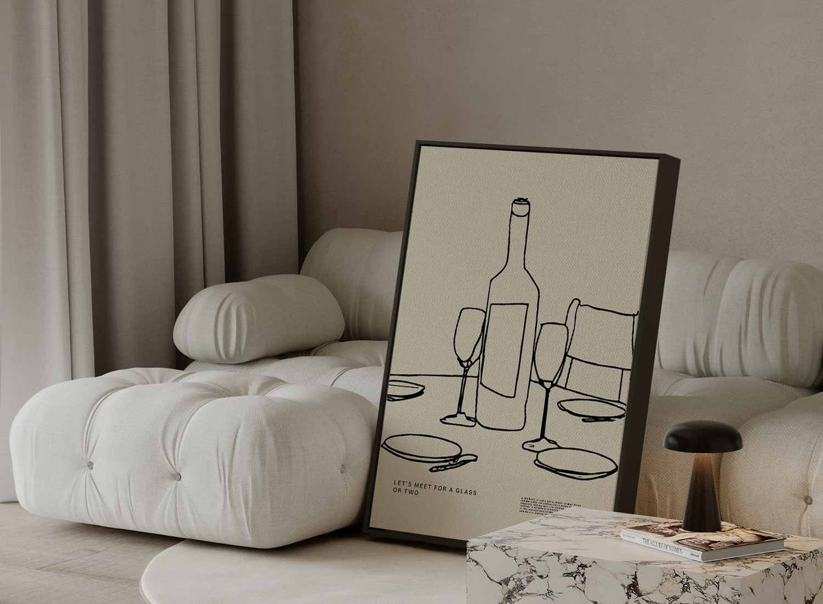 Gezellig aan tafel – plexiglas wanddecoratie in portret formaat