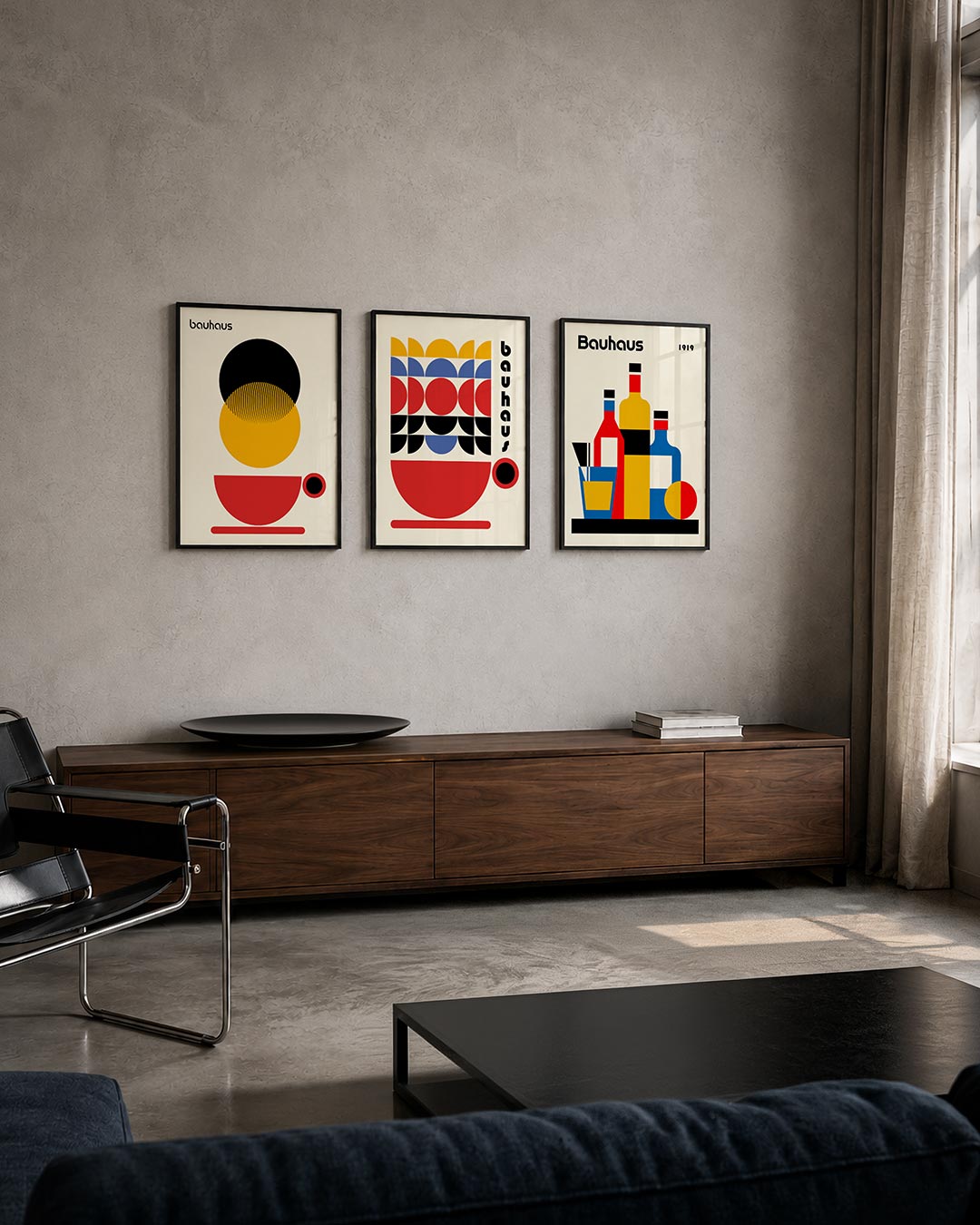 Vormen en vlakkenspel posterset – tweede productweergave – deze posterset in drie delen toont een speelse combinatie van