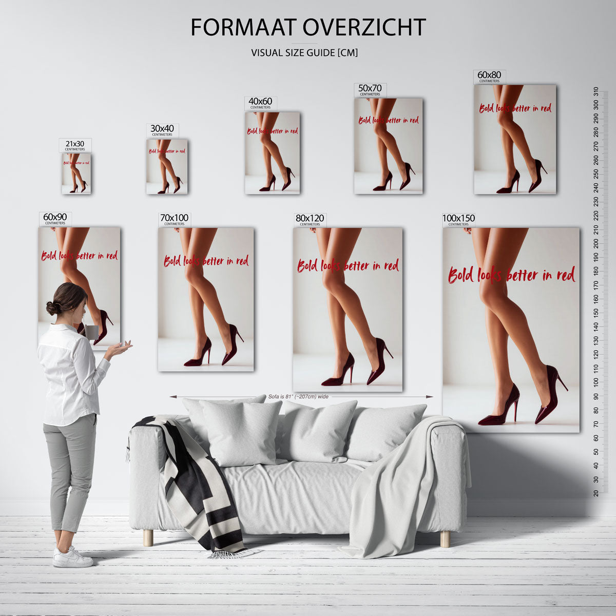 Rode hakken – staande muurposter in Pop Art stijl