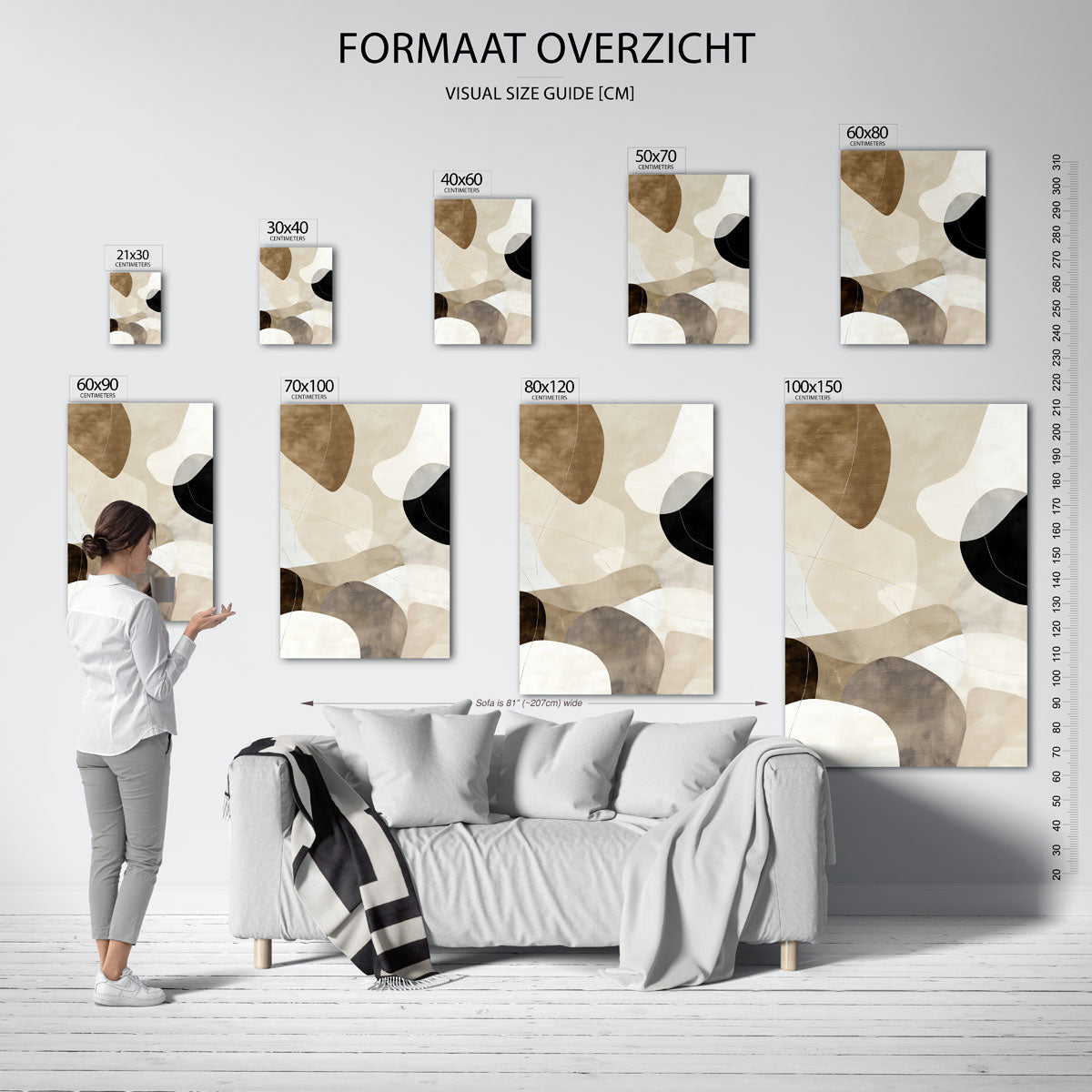 Abstracte vormen – staande muurposter met abstracte vormen