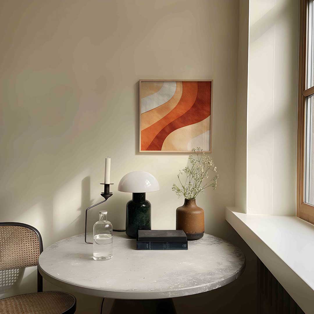 Golvende lijnen – abstracte poster in vierkant formaat