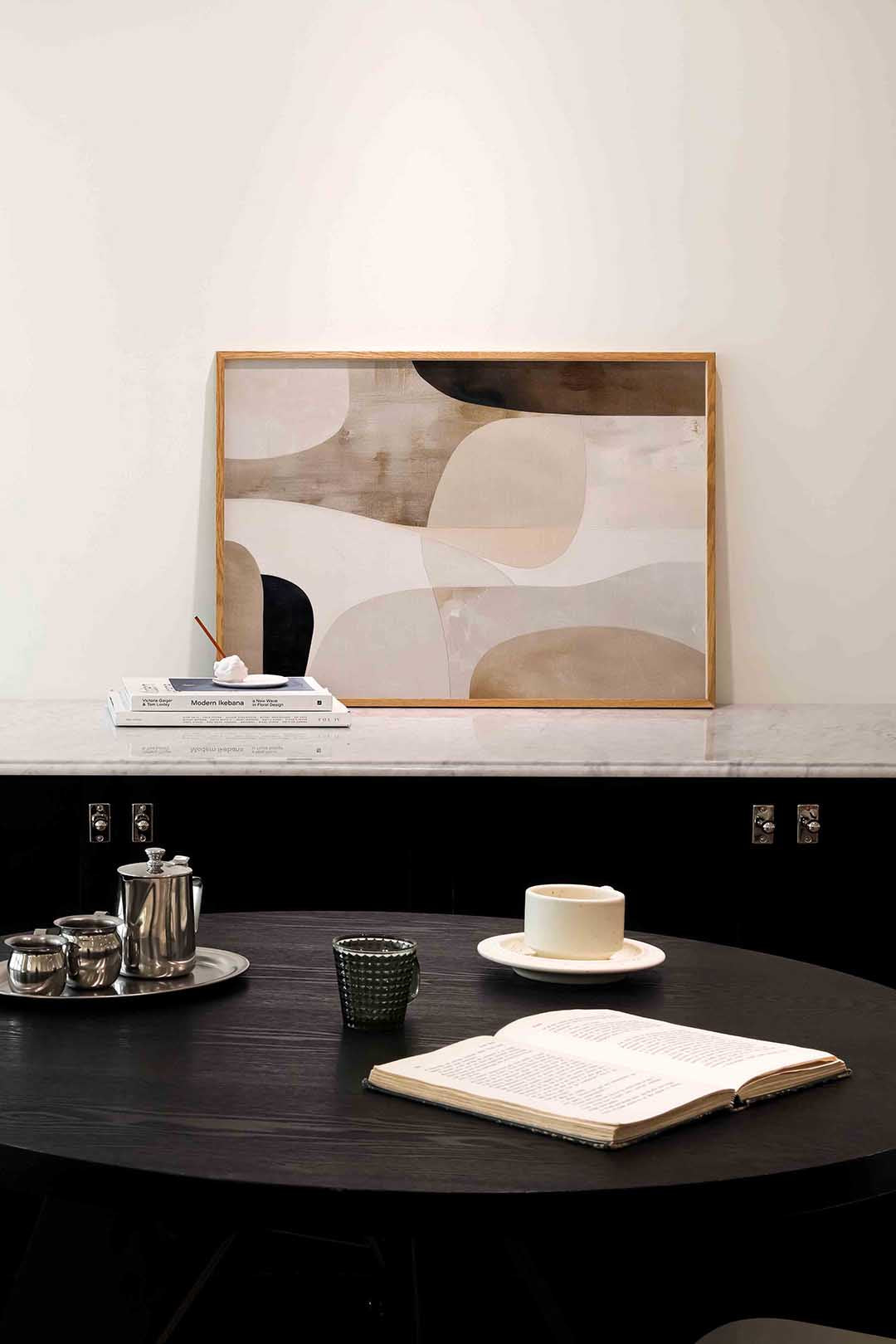 Abstracte vormen – abstracte poster in liggend formaat