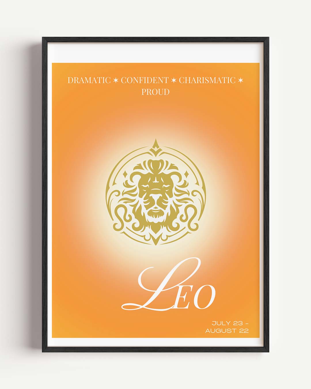 Leeuw - Sterrenbeeld – mindful portret poster als wanddecoratie