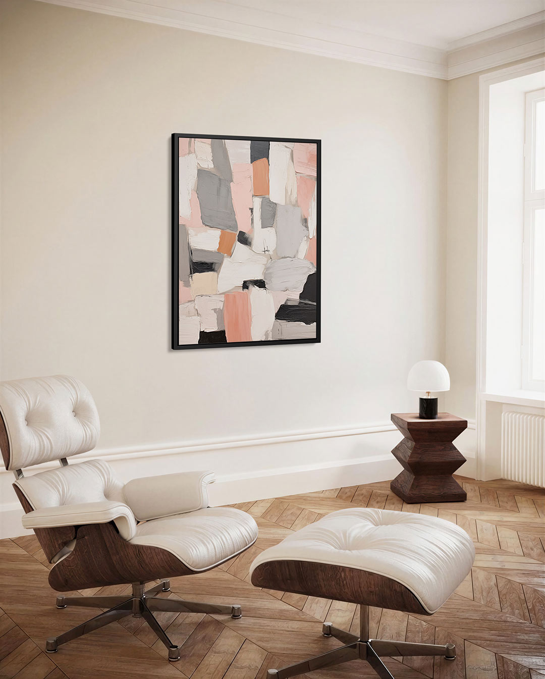 Kleurrijke vlakken – staand wanddecoratie kunstwerk