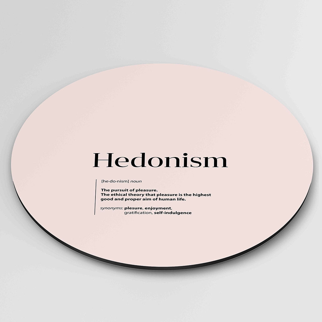 Hedonism definitie – ronde wanddecoratie met abstract ontwerp