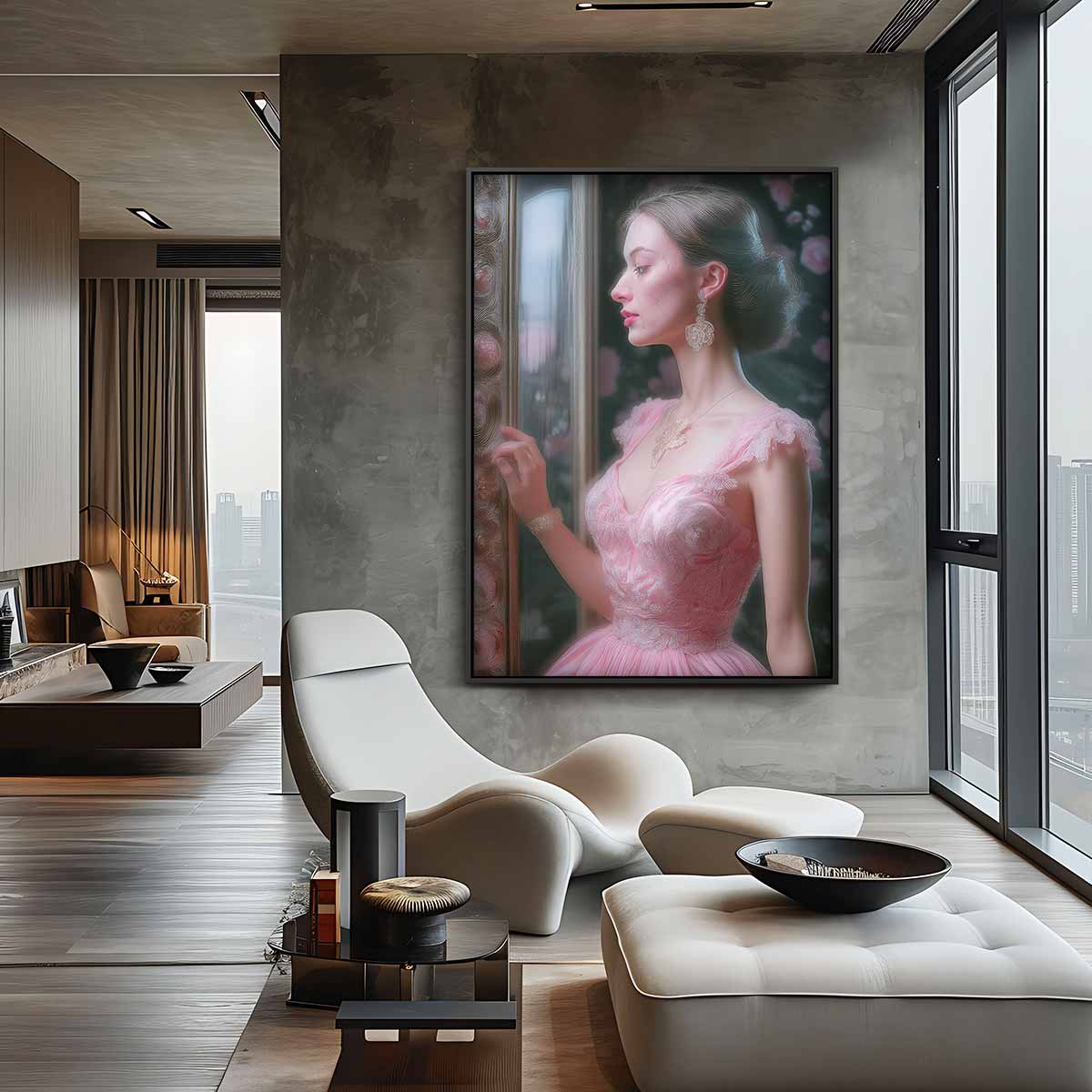 Dromerige Reflectie – staand kunstwerk voor modern interieur