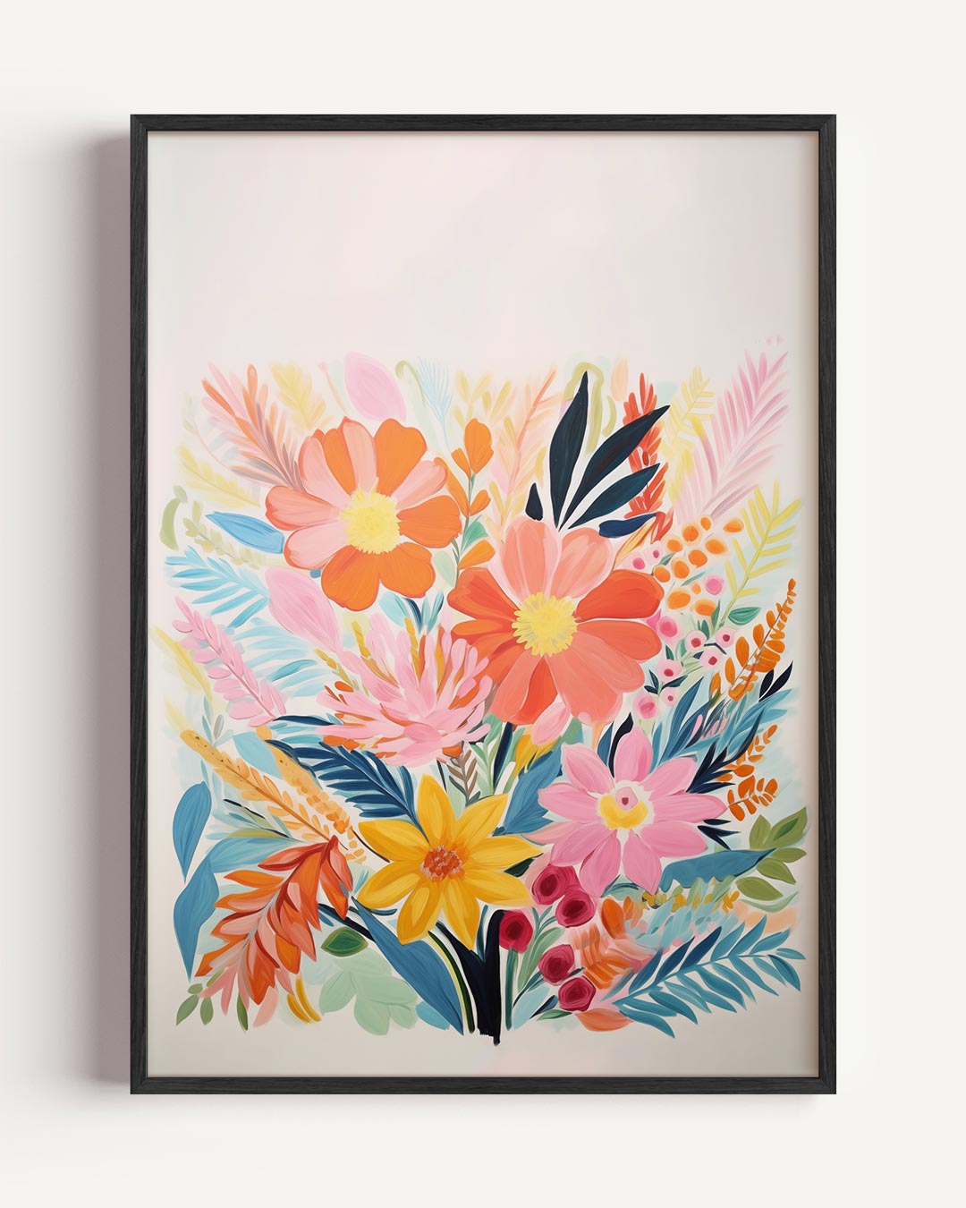 Vrolijke Bloemenpracht – bloemen portret poster als wanddecoratie
