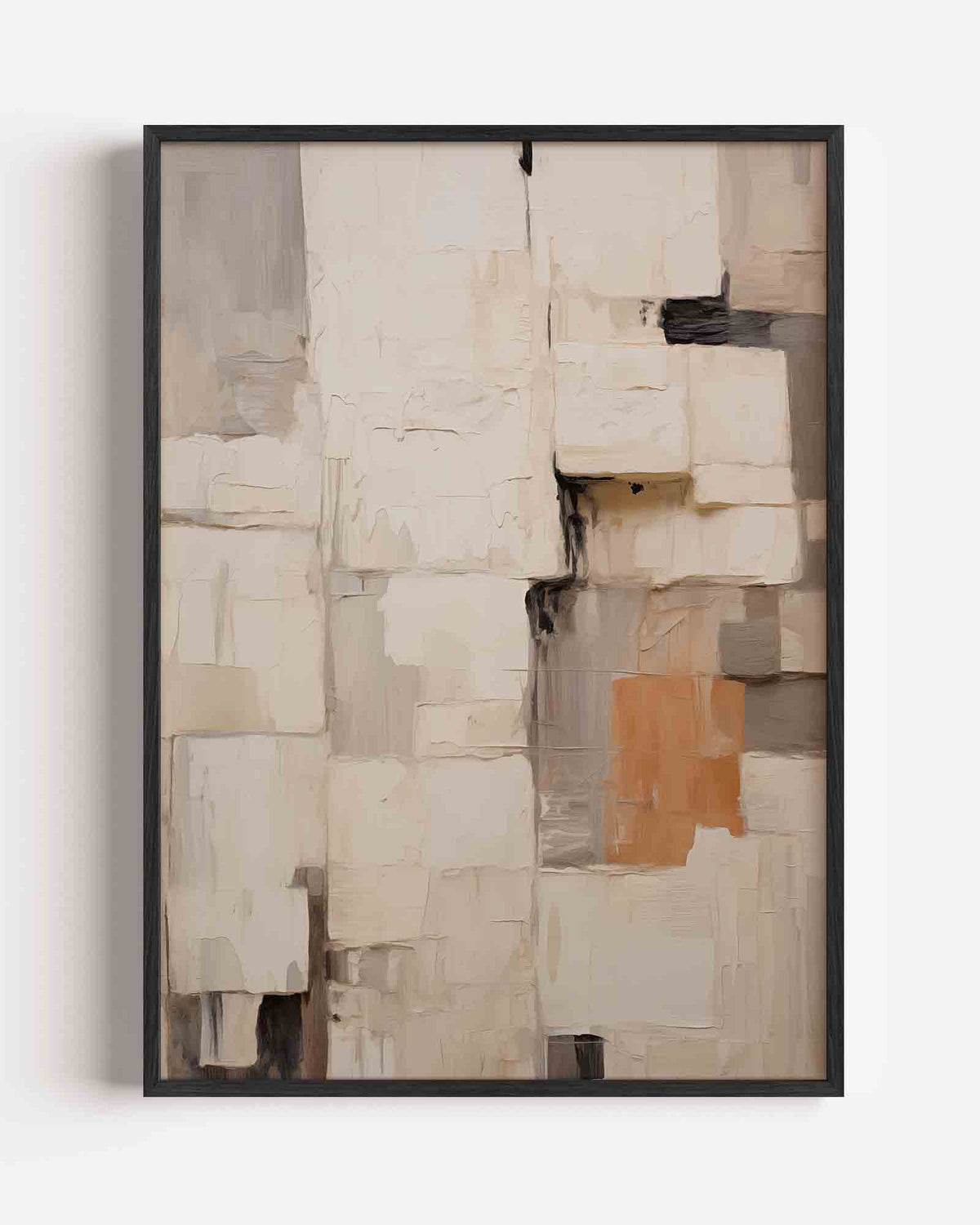 Abstracte beige en oranje – zacht abstracte portret poster als wanddecoratie