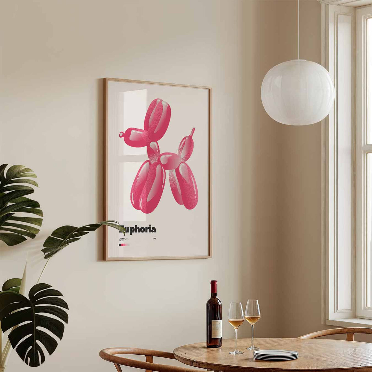 Balloon Hondje – staande Popart wanddecoratie van WallArtistic