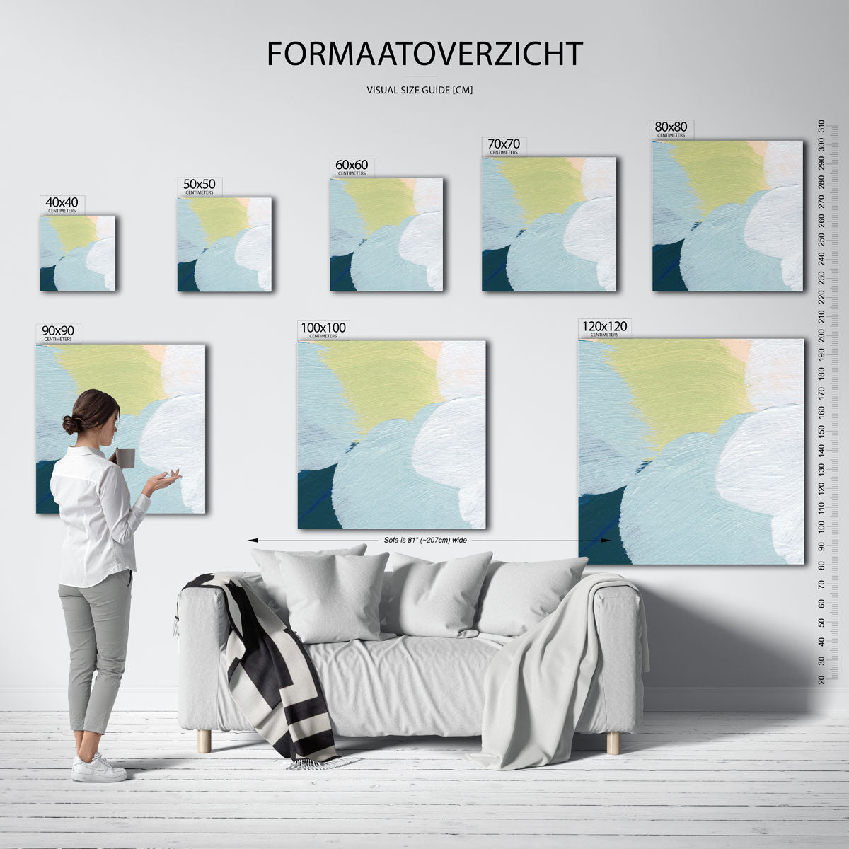 Abstracte vormen – vierkante muurposter met artistieke uitstraling