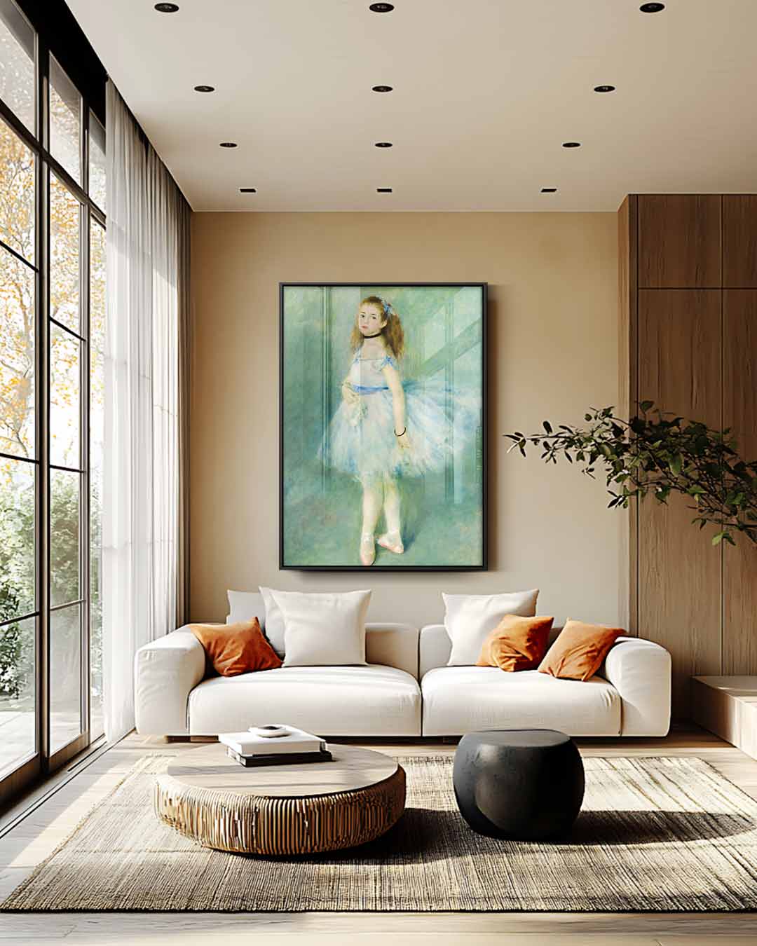 Kleine danseres in blauw – staand kunstwerk voor modern interieur