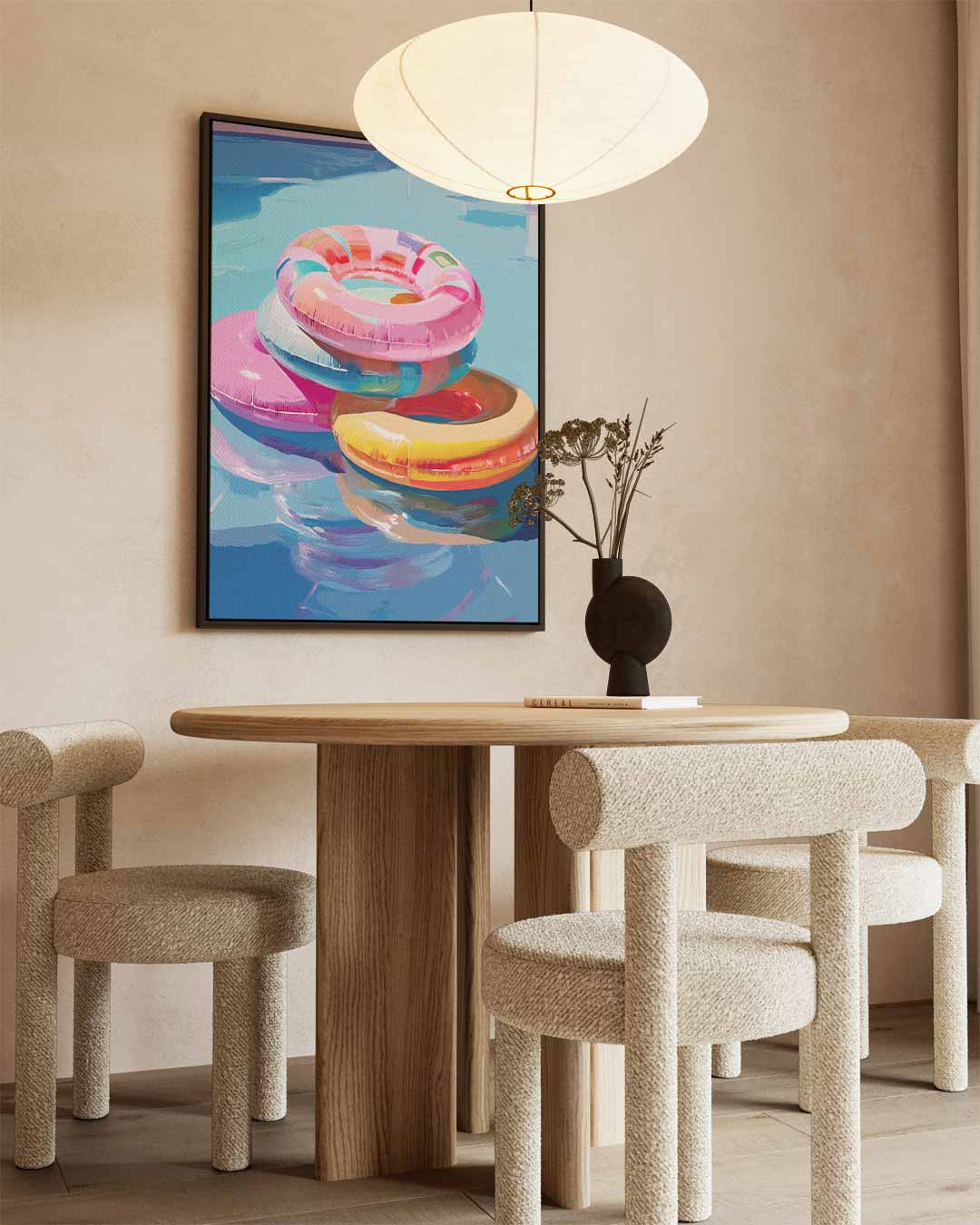 Zomerse Zwembad Fun – staand kunstwerk voor modern interieur