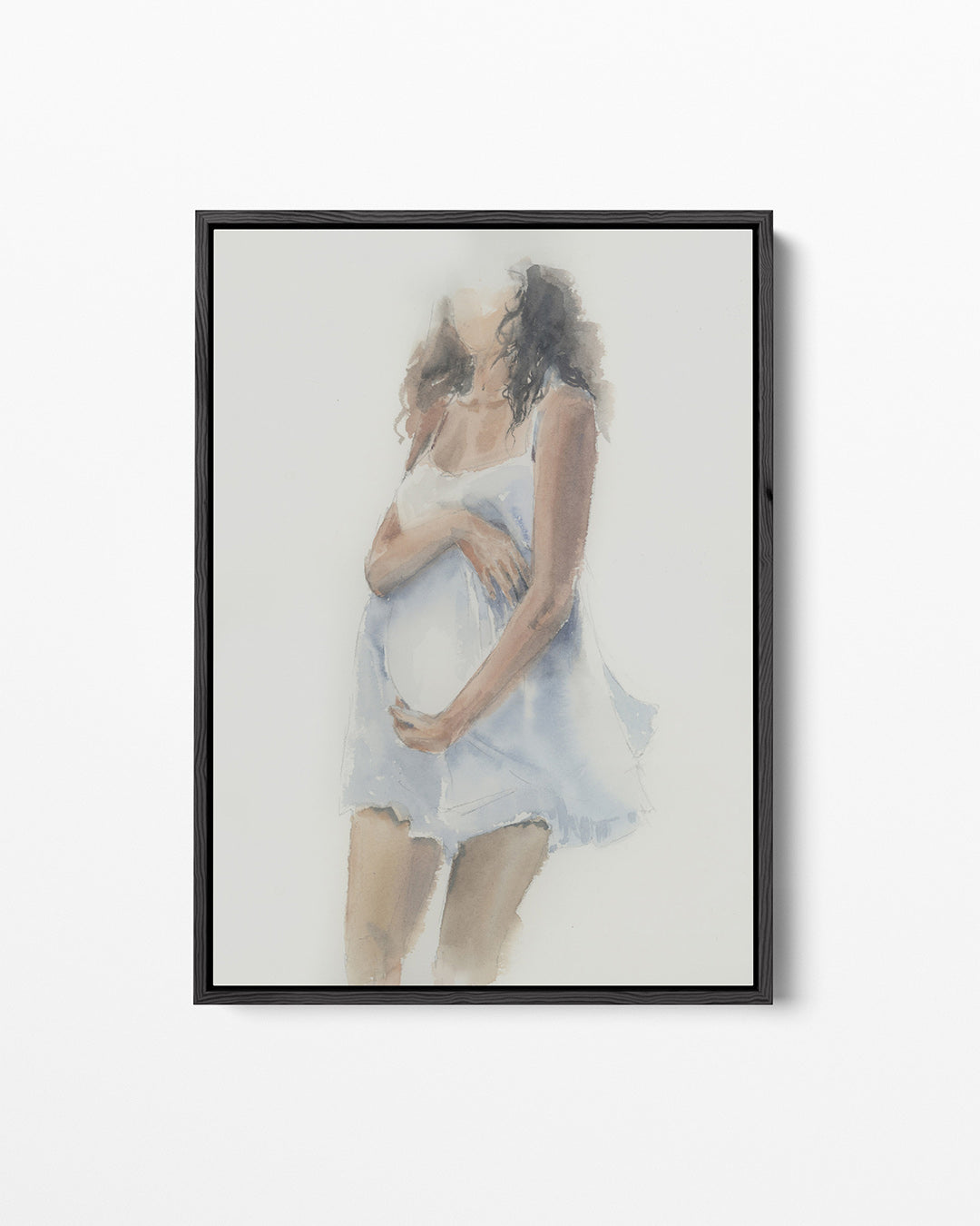 Zachte waterverf vrouw – staand wanddecoratie kunstwerk