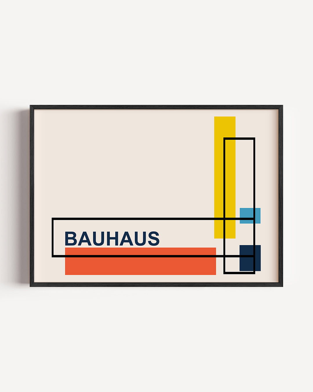 Vormen en lijnen – liggende Bauhaus poster als wanddecoratie
