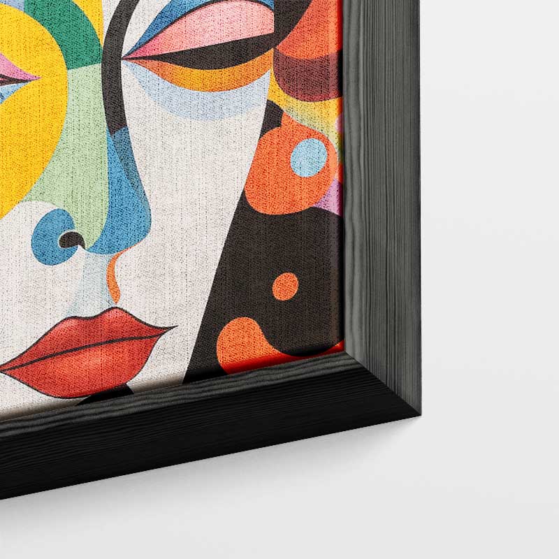 Kleurrijke Dromen – kunstwerk met zwarte baklijst