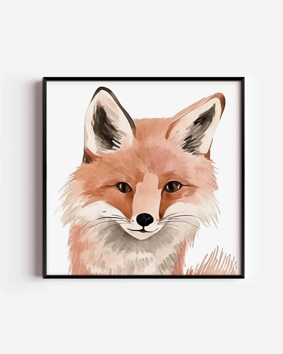 Vos portret – vierkante kinderposter als wanddecoratie