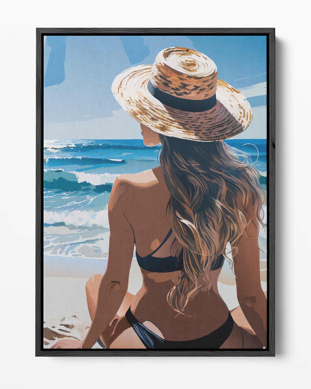 Zomers Stranduitzicht – portret kunstwerk als wanddecoratie