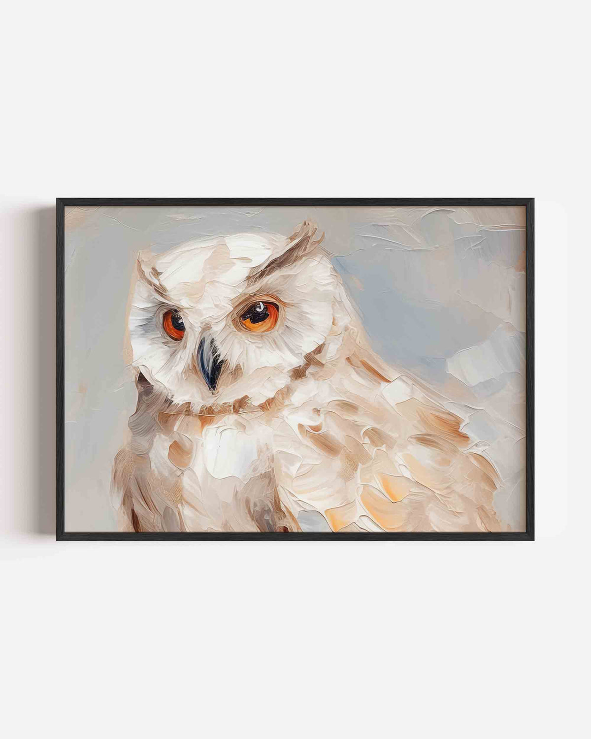 Uil met oranje ogen – dieren landscape poster als wanddecoratie